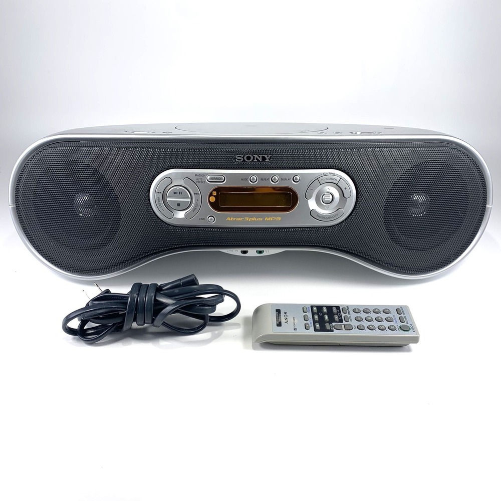 SONY ZS-SN10 Portable Boombox CD MP3 AM/FM Stereo Radio Fully Tested w/ Remote